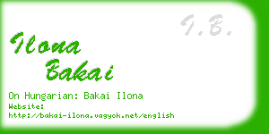 ilona bakai business card